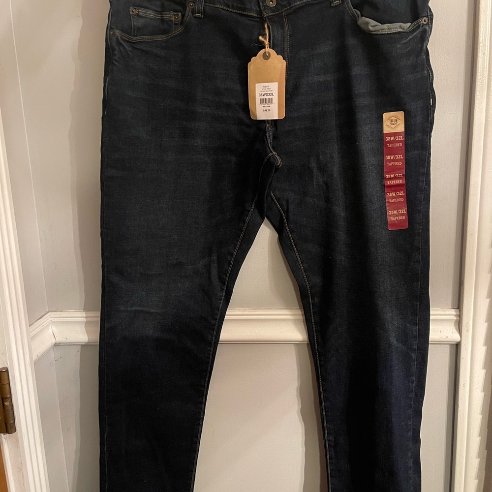 True Craft Men's Deep Indigo Tapered Jeans
